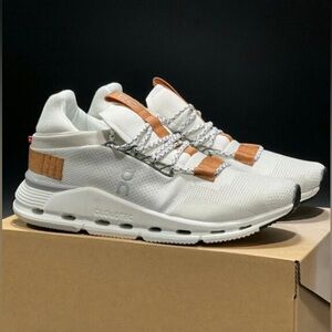 On Cloud Cloudnova Running Shoes White Pearl Brown